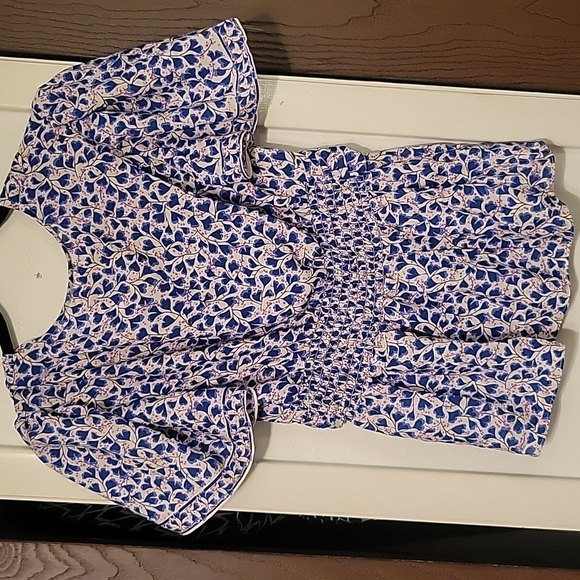 Max studio size medium peasant top blue white. - Picture 5 of 5